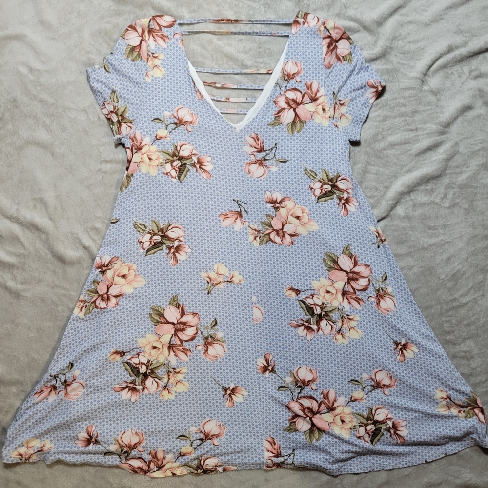 Floral blue dress; francescas